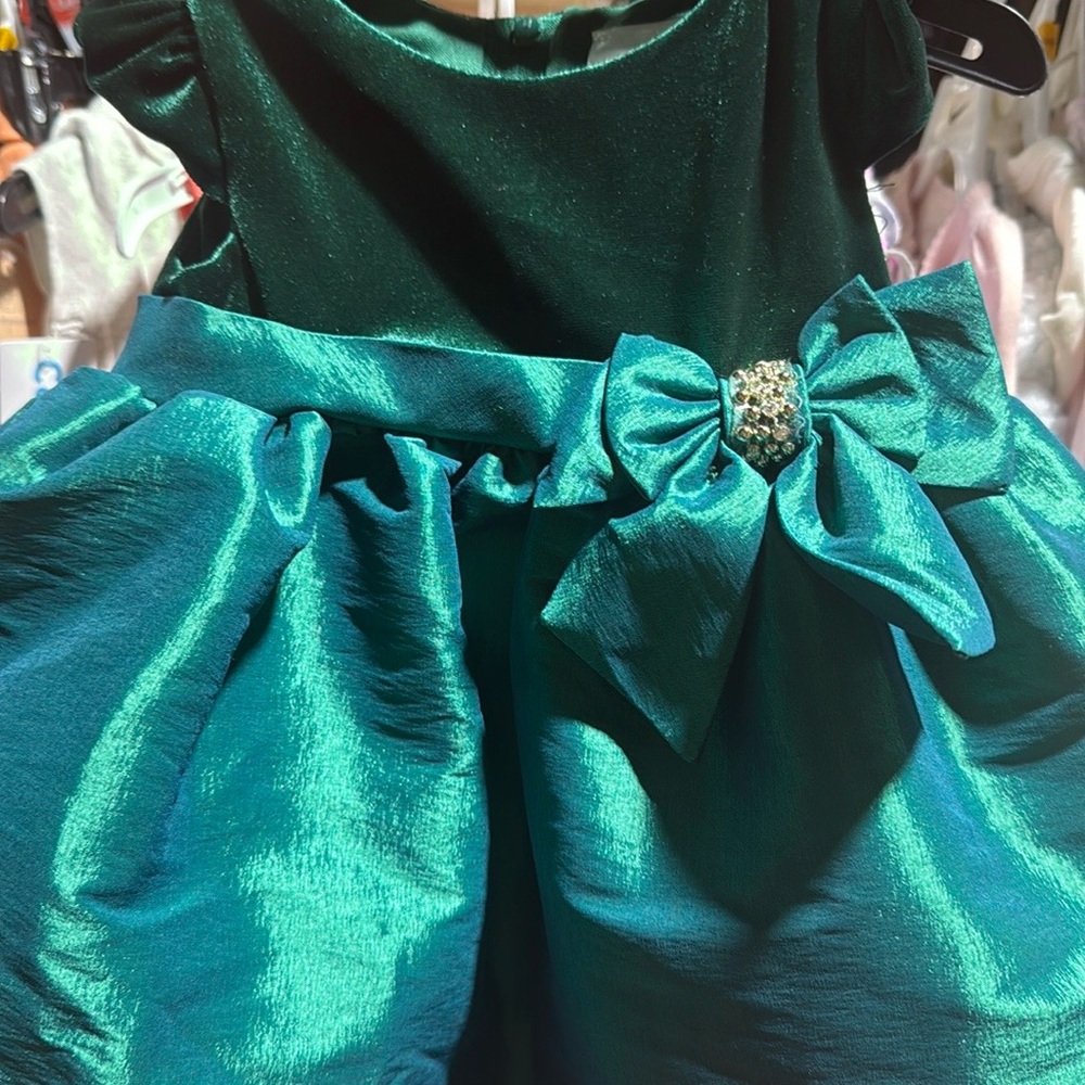 Rare Editions Green Ruched Tie Front Dress for Weddings